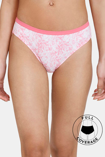 Buy Zivame Mio Amore Low Rise Full Coverage Bikini Panty - Pink Print
